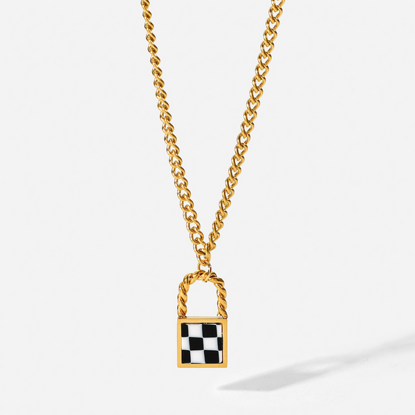B/W Lock Necklace