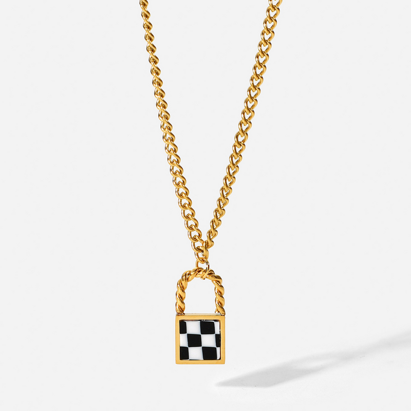 B/W Lock Necklace