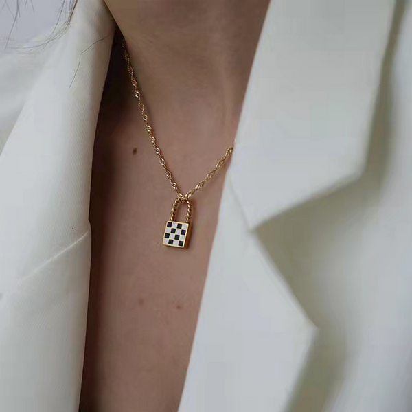 B/W Lock Necklace