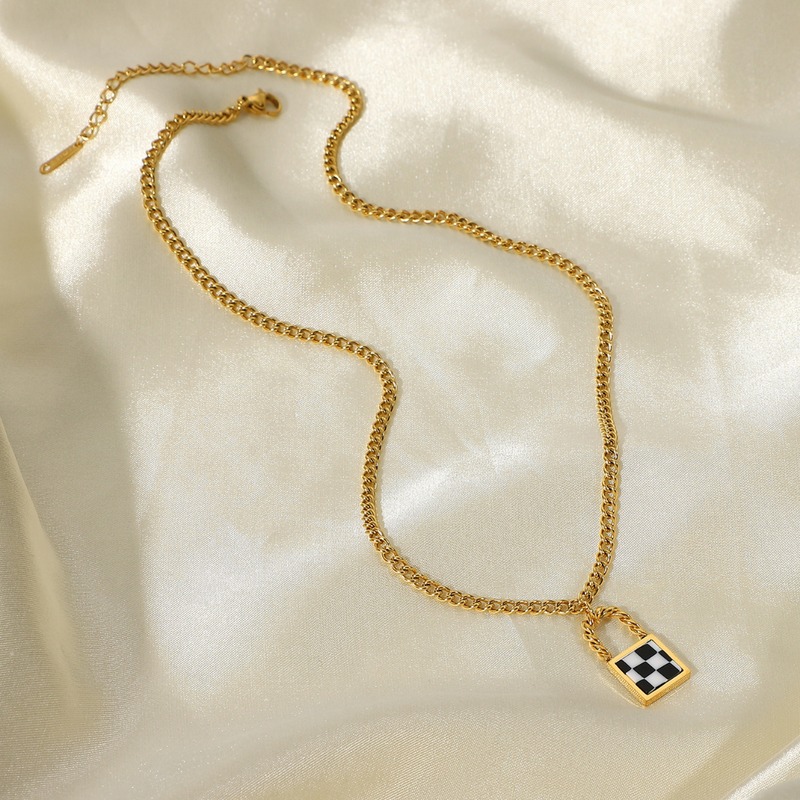 B/W Lock Necklace