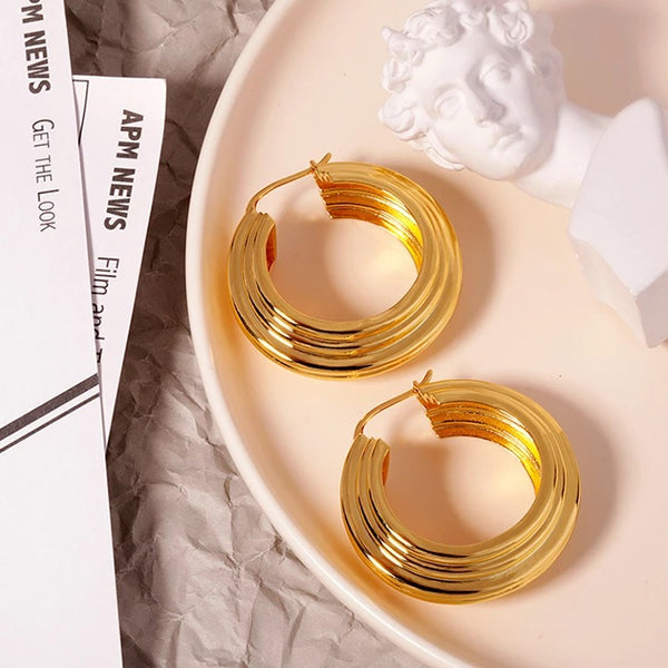 Stripe Hoop Earrings